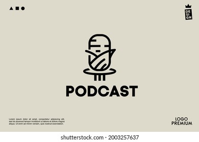 natural PODCAST simple. podcast classic corn logo for podcast music, simple logo for brand and companylogo for brand and company