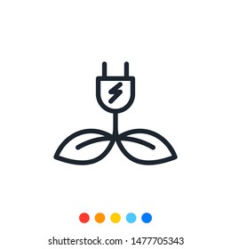 Natural power electric plug icon,Vector.