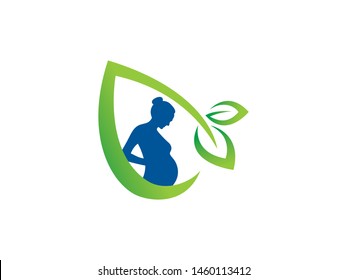 Natural pregnant logo symbol or icon template