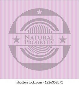 Natural Probiotic badge with pink background