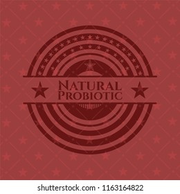 Natural Probiotic badge with red background