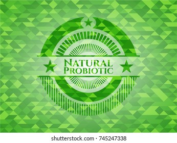 Natural Probiotic green mosaic emblem