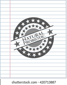 Natural Probiotic pencil strokes emblem