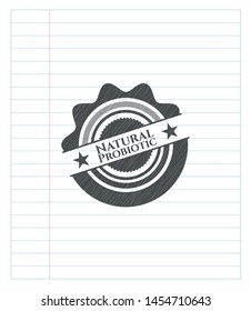 Natural Probiotic with pencil strokes. Vector Illustration. Detailed.