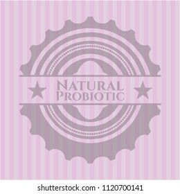 Natural Probiotic pink emblem. Vintage.