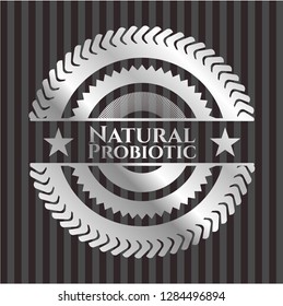 Natural Probiotic silver badge or emblem