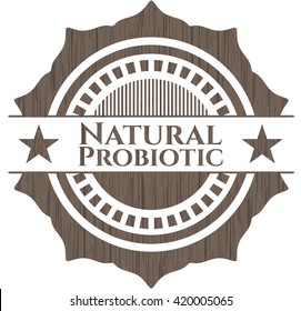 Natural Probiotic wood icon or emblem