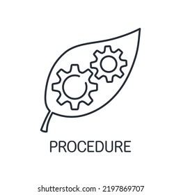 natural procedure. Features and capabilities of the process. Impact of nature ingredients. Vector linear icon isolated on white background.