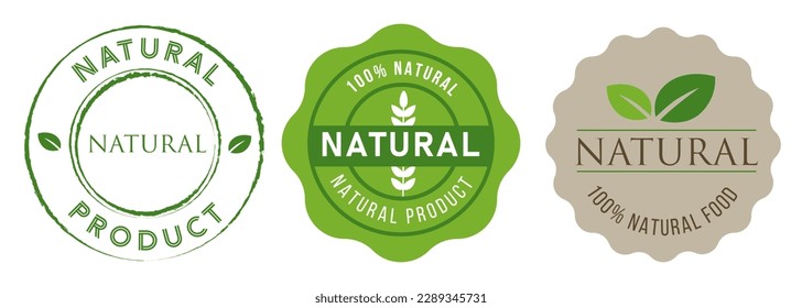 Natural product badge emblem logo label sticker collection