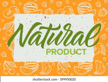 natural product calligraphy, fruit pattern