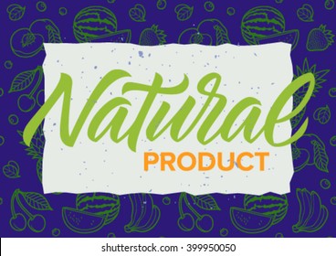 natural product calligraphy, fruit pattern