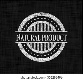 Natural Product chalkboard emblem written on a blackboard