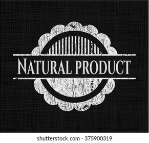 Natural Product chalkboard emblem written on a blackboard