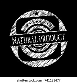 Natural Product chalkboard emblem written on a blackboard