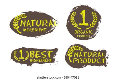 Natural product concept stamp for sticker or label