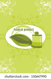 Natural product. Decorative label for design. Vector