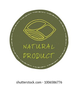 Natural product emblem with leave