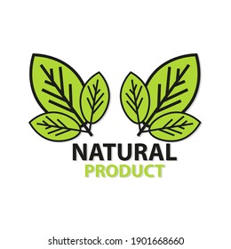Natural Product. Flat Design. Vector Illustration