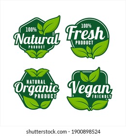 Natural product green premium logo collection