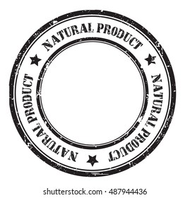 natural product grunge stamp, vector illustration