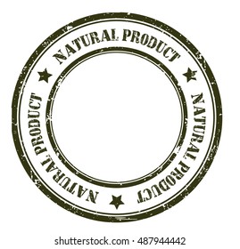 natural product grunge stamp, vector illustration