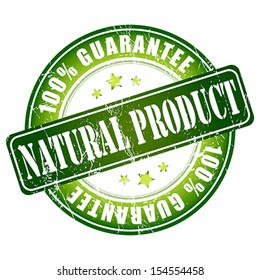 Natural product guarantee stamp.  Vector illustration.
