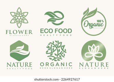 natural product icon set logo design