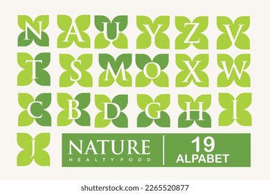 Natural product icon set logo design vector template. Leaf icon