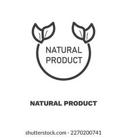 natural product icon. Thin line natural product, organic icon from ecology collection. Outline vector isolated on white background. Editable natural product symbol can be used web and mobile