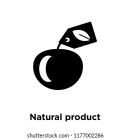 Natural product icon vector isolated on white background, logo concept of Natural product sign on transparent background, filled black symbol