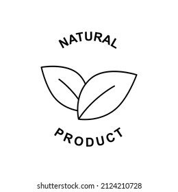 Natural product label icon in black line style icon, style isolated on white background