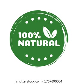 Natural Product Label. Made with a sticker label made from eco-friendly green natural ingredients. Vector illustration