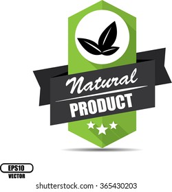 Natural product label and sign - Vector illustration