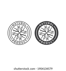 Natural product label. Vector icon template