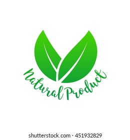 Natural product label. Vector illustration.