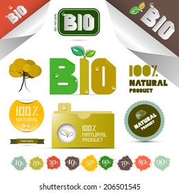 Natural Product Labels - Tags - Stickers Set Isolated on White Background