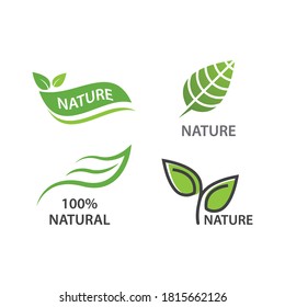 Natural product leaf  logo vector template design