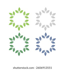 NATURAL PRODUCT LEAVES IN CIRCLE SIGN SYMBOL LOGO
