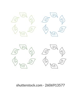 NATURAL PRODUCT LEAVES IN CIRCLE SIGN SYMBOL LOGO
