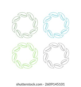 NATURAL PRODUCT LEAVES IN CIRCLE SIGN SYMBOL LOGO
