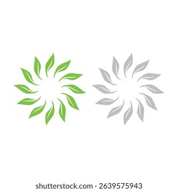 NATURAL PRODUCT LEAVES IN CIRCLE SIGN SYMBOL LOGO
