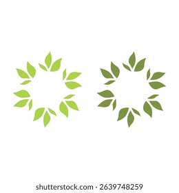 NATURAL PRODUCT LEAVES IN CIRCLE SIGN SYMBOL LOGO
