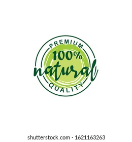 natural product lettering logo, label, badge, emblem for organic food, products packaging, farmer market