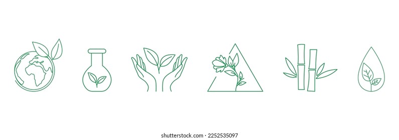 Natural product line icon set vector illustration 