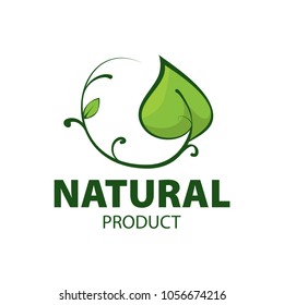 Natural product logo design vector template. Leaf icon