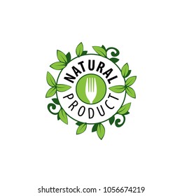 Natural product logo design vector template. Leaf icon