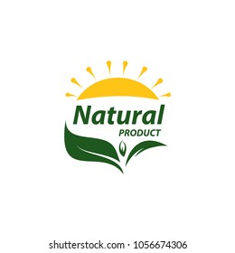 Natural product logo design vector template. Leaf icon