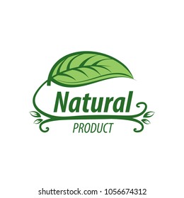 Natural product logo design vector template. Leaf icon