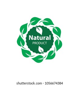 Natural product logo design vector template. Leaf icon