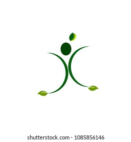 Natural product logo design vector template. Leaf icon,alphabet